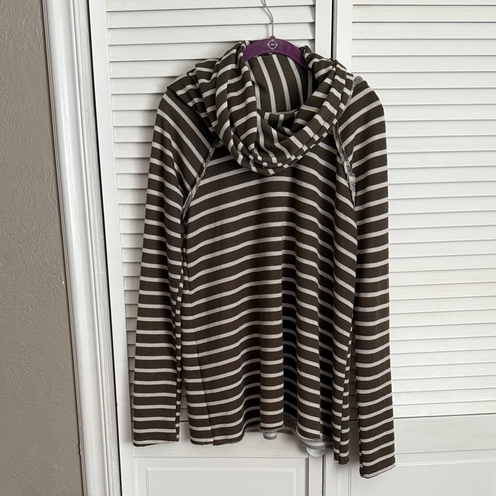 My Beloved Brown and White Striped Sweater